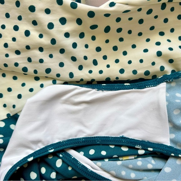 Summersalt The Ruffle Oasis One Piece Swimsuit On The Dot Seaweed Green White 8 - Picture 13 of 14